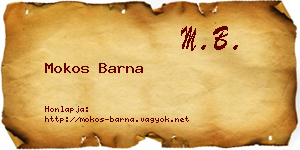 Mokos Barna névjegykártya