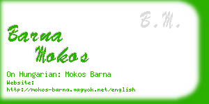 barna mokos business card
